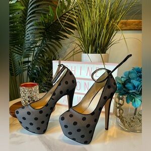 Madison Black and White Polka Dot Heels